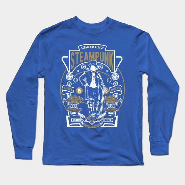 Steampunk Gentleman Long Sleeve T-Shirt by Genuine Vintage